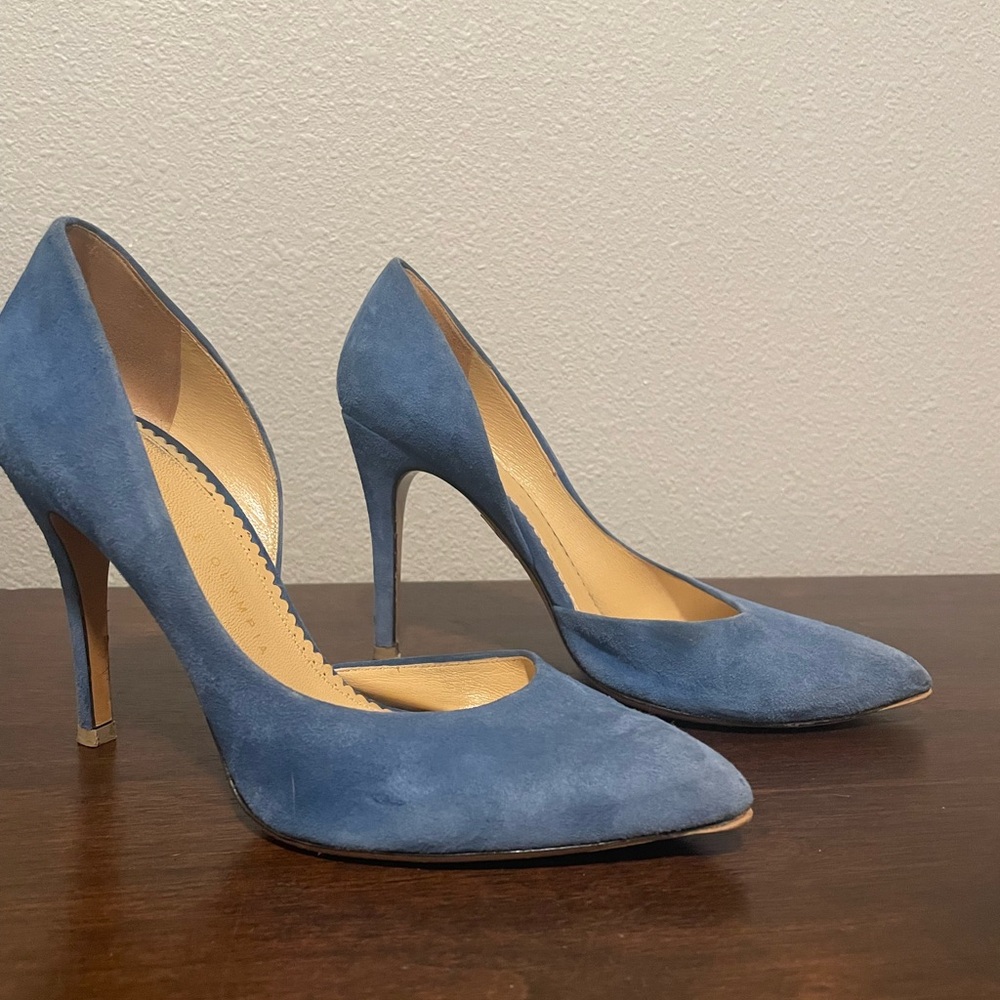 Charlotte Tilbury Blue Suede Heels